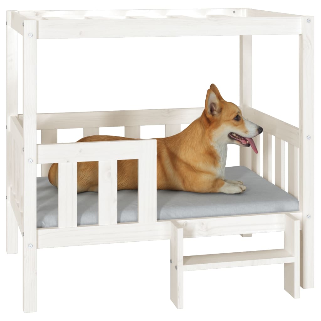 vidaXL Hundebett Weiß 95,5x73,5x90 cm Massivholz Kiefer - Perferre Premium Pet