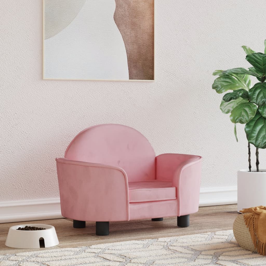 Hundebett Rosa 66x40x45 cm Samt - Perferre Premium Pet