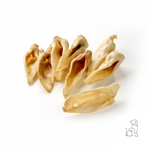 Getrocknete Ziegen-Ohren für Hunde: Hypoallergener Kauartikel aus 100 % Ziege, ohne Konservierungsmittel, ideal für lange Kauspaß und Hunde mit Allergien.