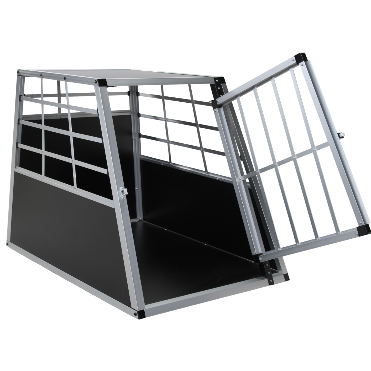 Autokäfig Hundetransportbox Aluminium MDF Leichtgrau 69x54x50 CM - Perferre Premium Pet