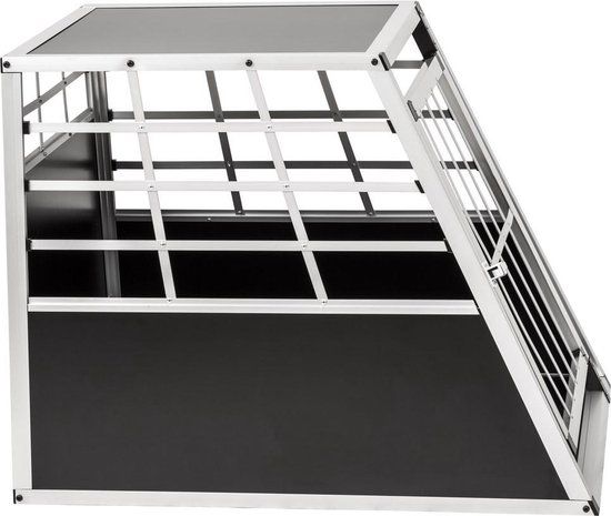 Autokäfig Hundetransportbox Aluminium MDF Schwarz 92x65x69 cm