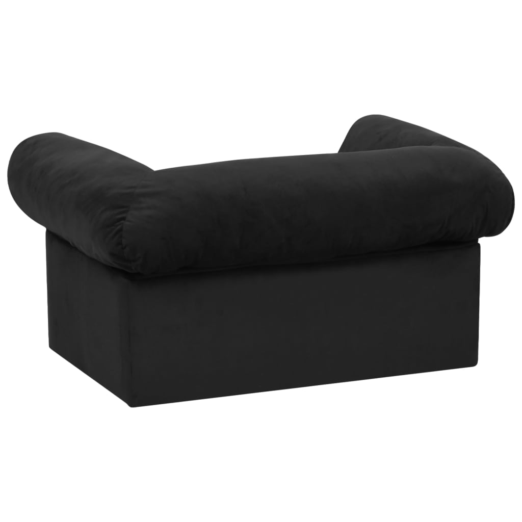 Hundesofa mit Schublade Schwarz 75x50x38 cm Plüsch