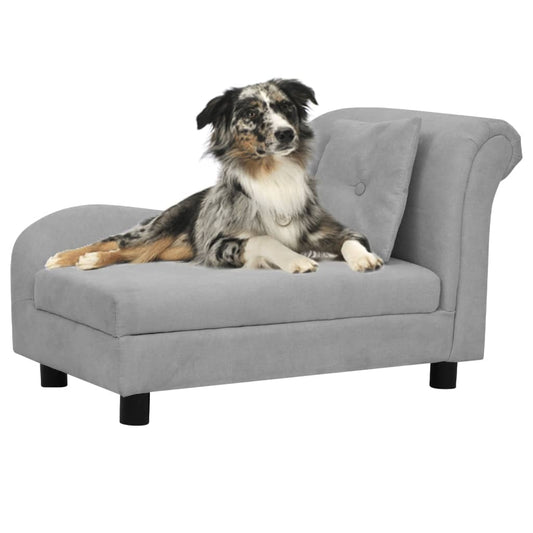 Hundesofa mit Kissen Grau 83x44x44 cm Plüsch