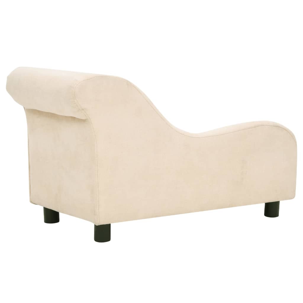 Hundesofa mit Kissen Creme 83x44x44 cm Plüsch