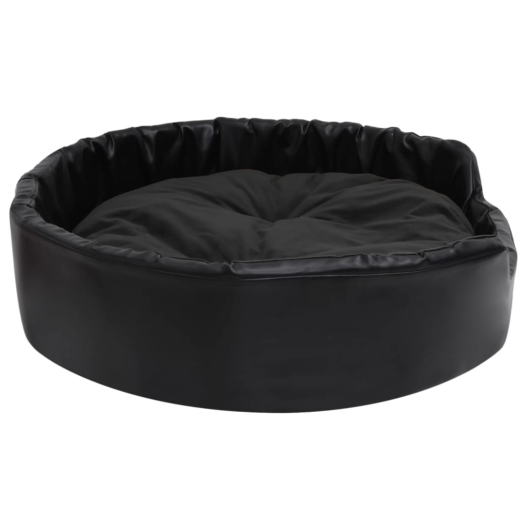 Hundebett Schwarz 90x79x20 cm Plüsch und Kunstleder