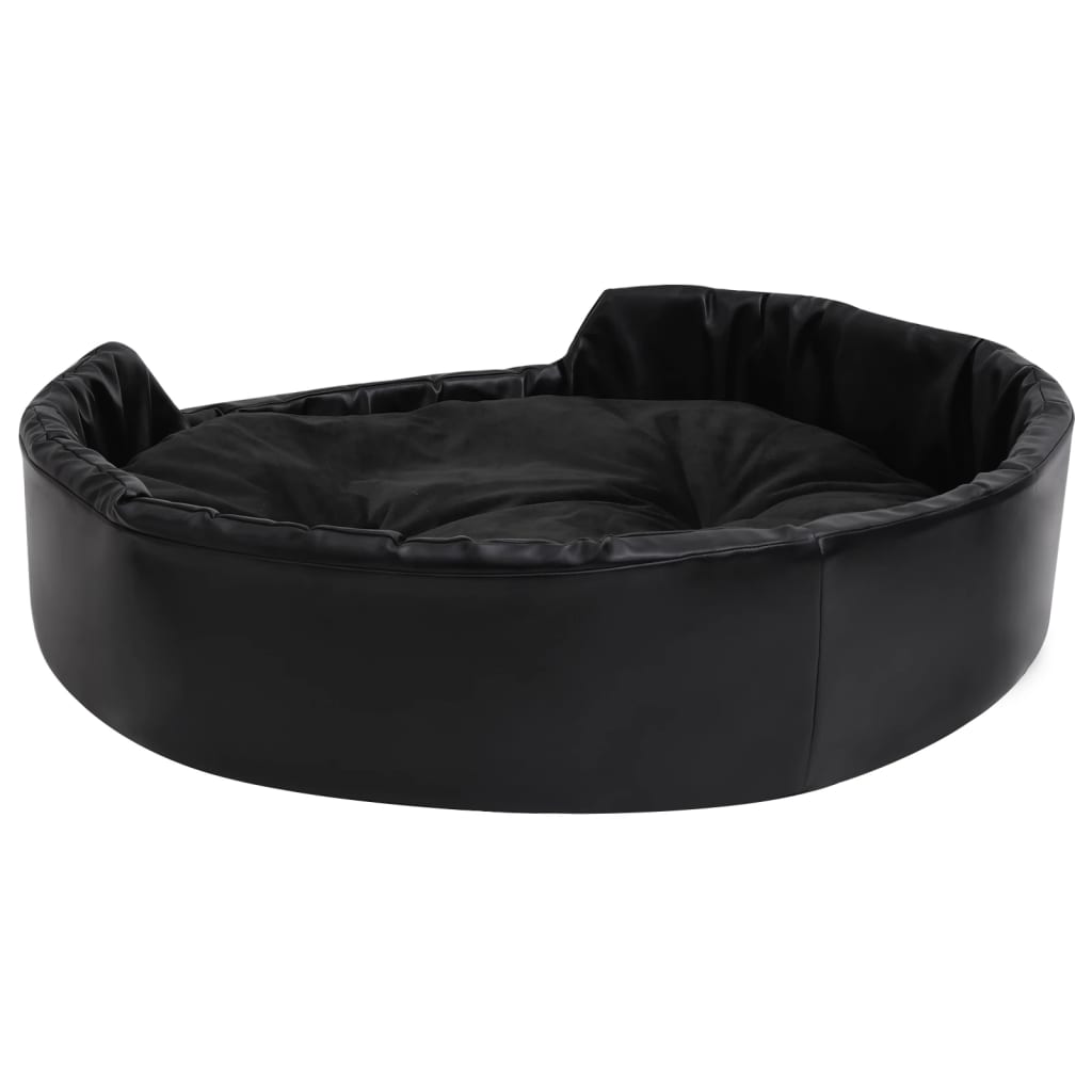 Hundebett Schwarz 90x79x20 cm Plüsch und Kunstleder