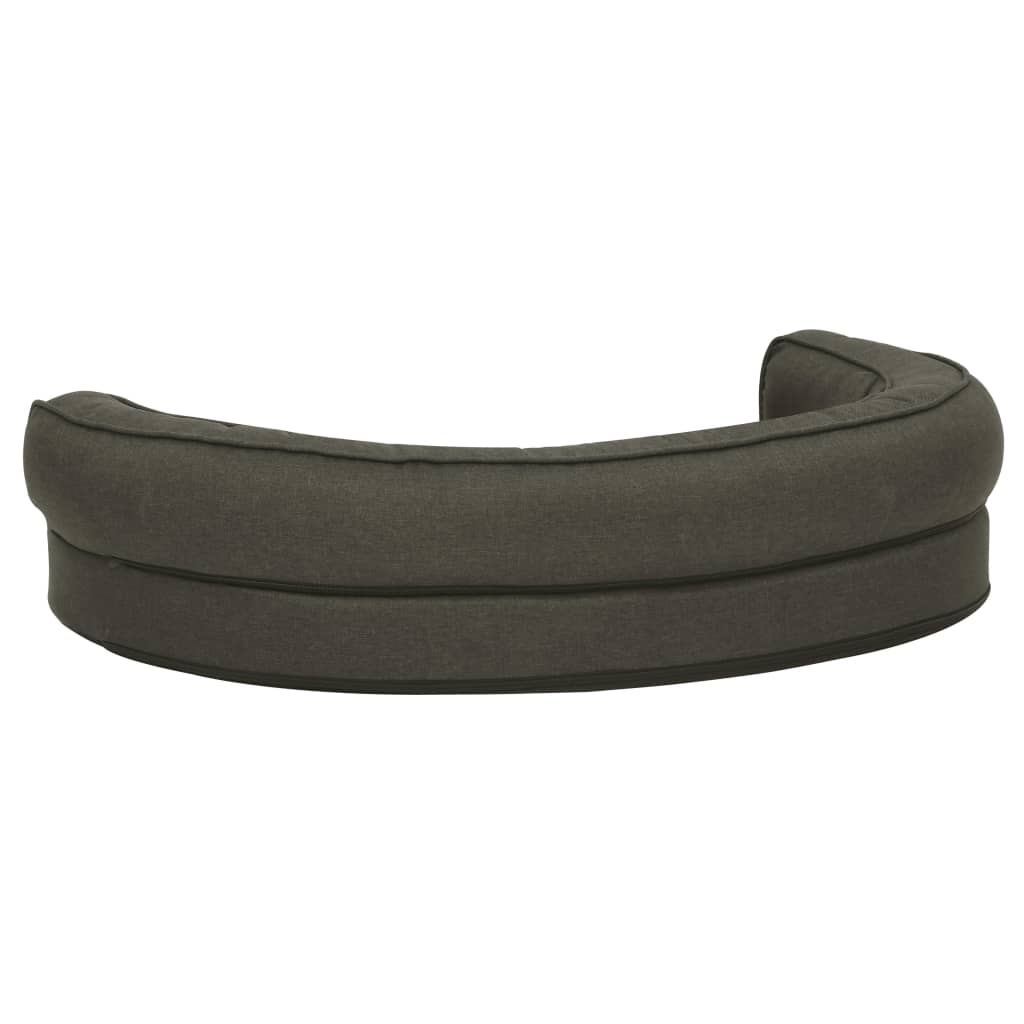 Hundematratze Ergonomisch 75x53cm Leinenoptik Fleece Dunkelgrau