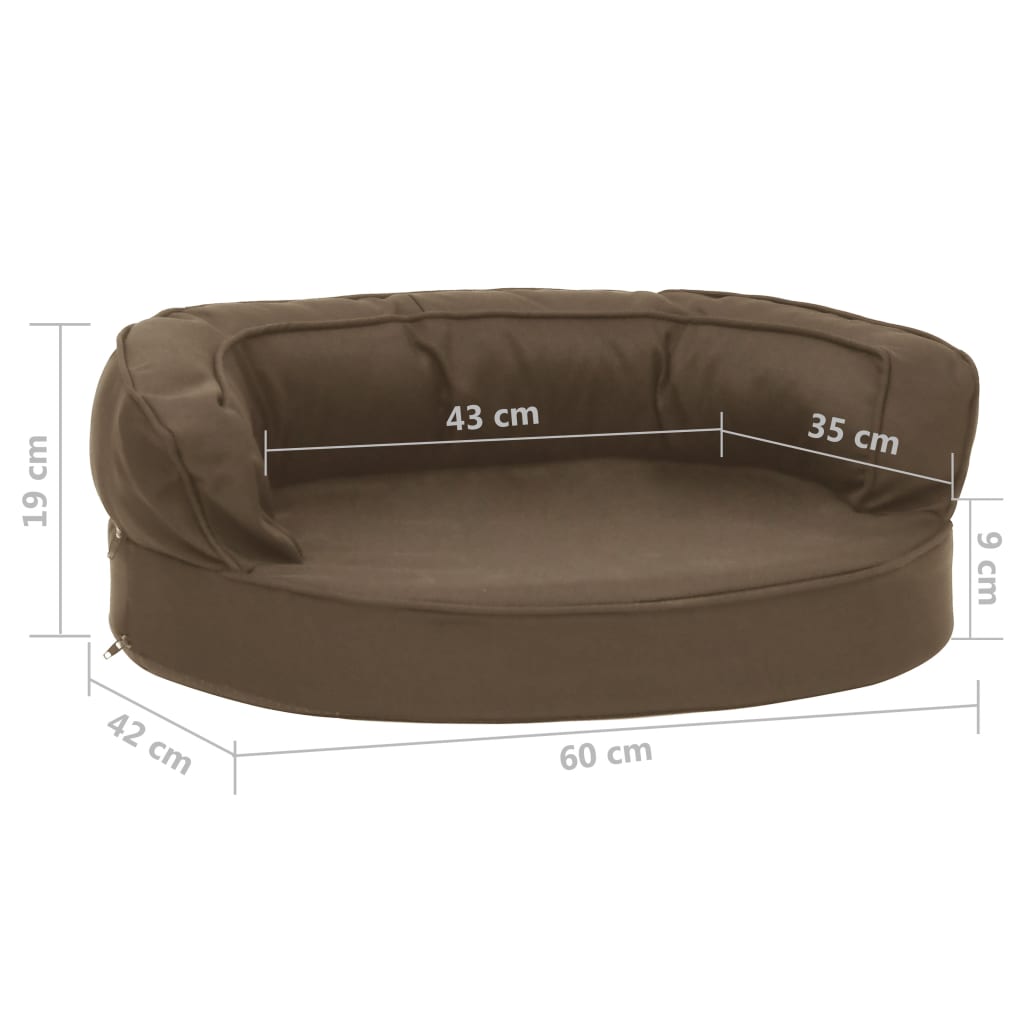 Hundematratze Ergonomisch 60x42 cm Leinenoptik Braun