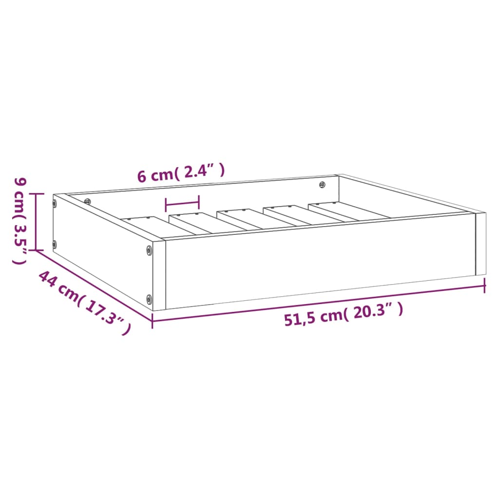 Hundebett Honigbraun 51,5x44x9 cm Massivholz Kiefer