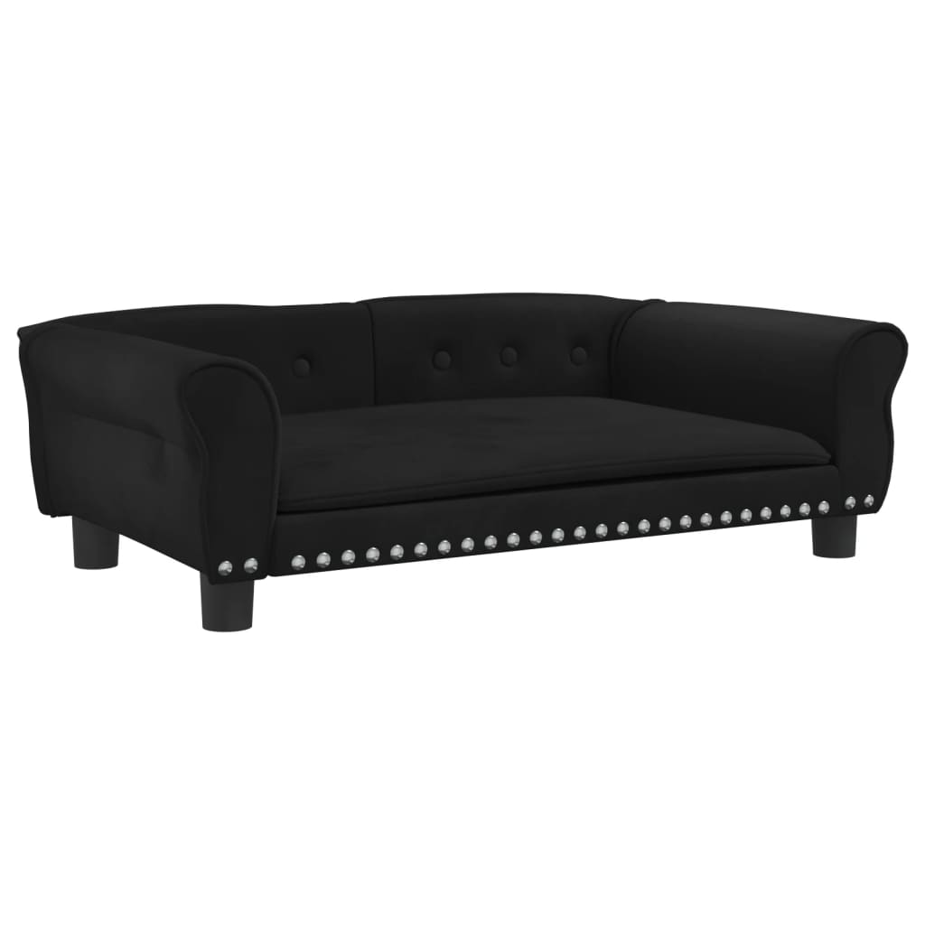 Hundebett Schwarz 95x55x30 cm Samt