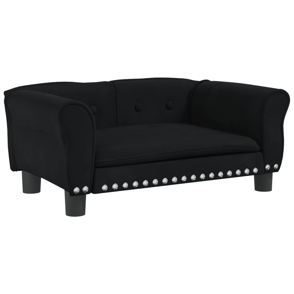 Hundebett Schwarz 70x45x30 cm Samt