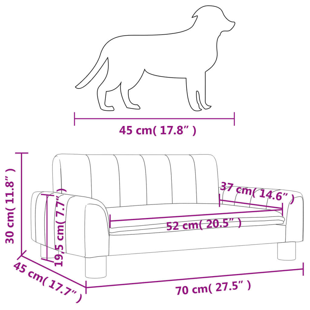 Hundebett Braun 70x45x30 cm Stoff