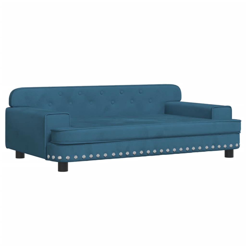 Hundebett Blau 90x53x30 cm Samt