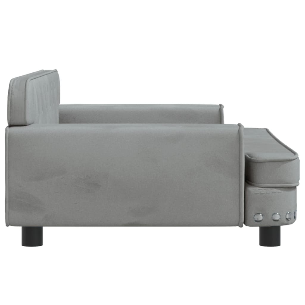 Hundebett Hellgrau 90x53x30 cm Samt