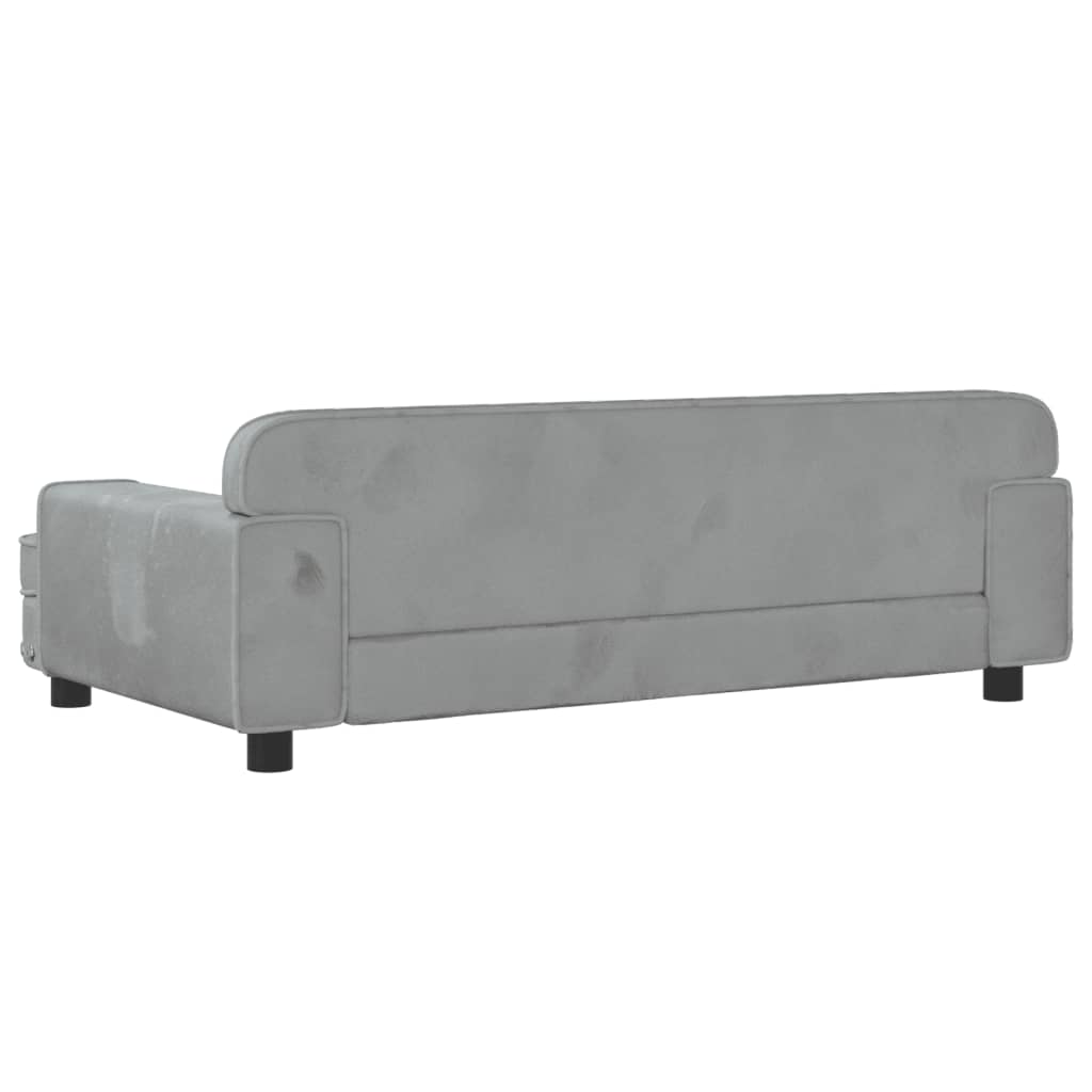 Hundebett Hellgrau 90x53x30 cm Samt