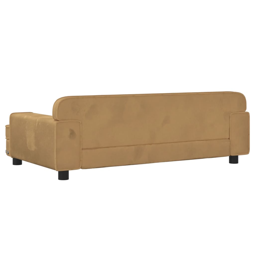 Hundebett Braun 90x53x30 cm Samt