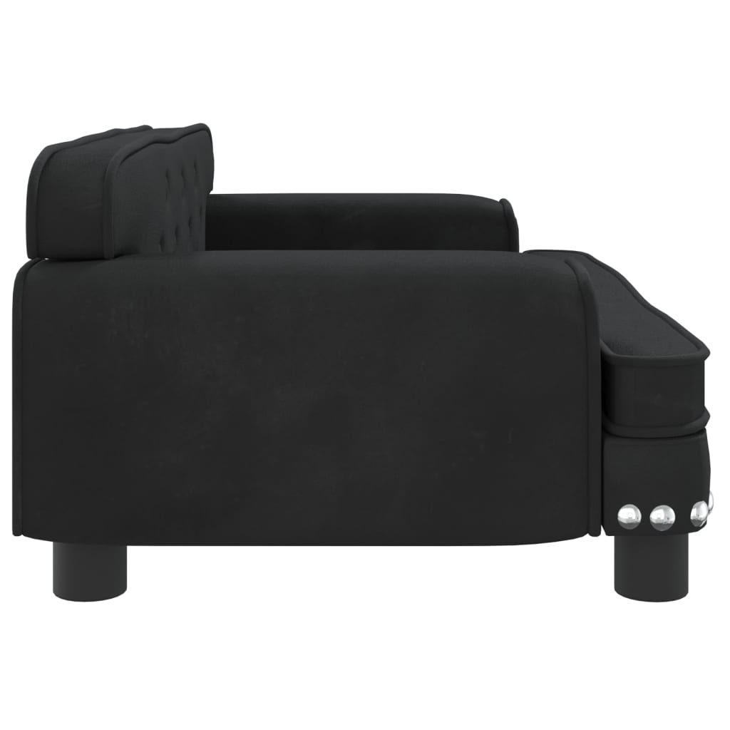 Hundebett Schwarz 70x45x30 cm Samt