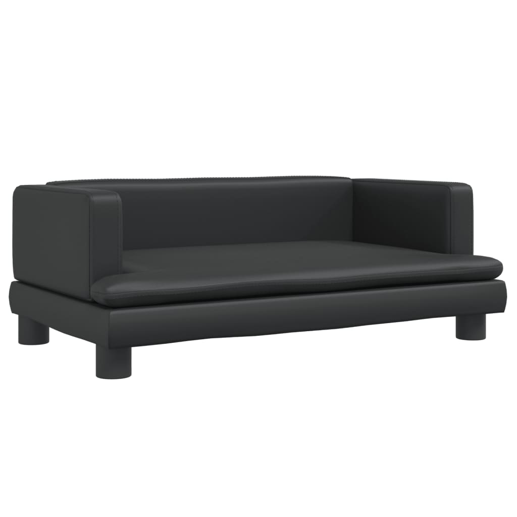 Hundebett Schwarz 80x45x30 cm Kunstleder