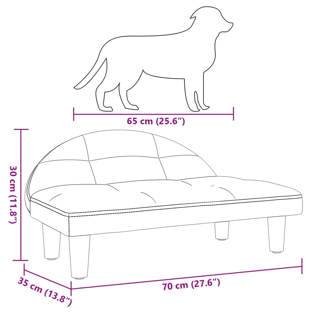 Hundebett Hellgrau 70x52x30 cm Stoff