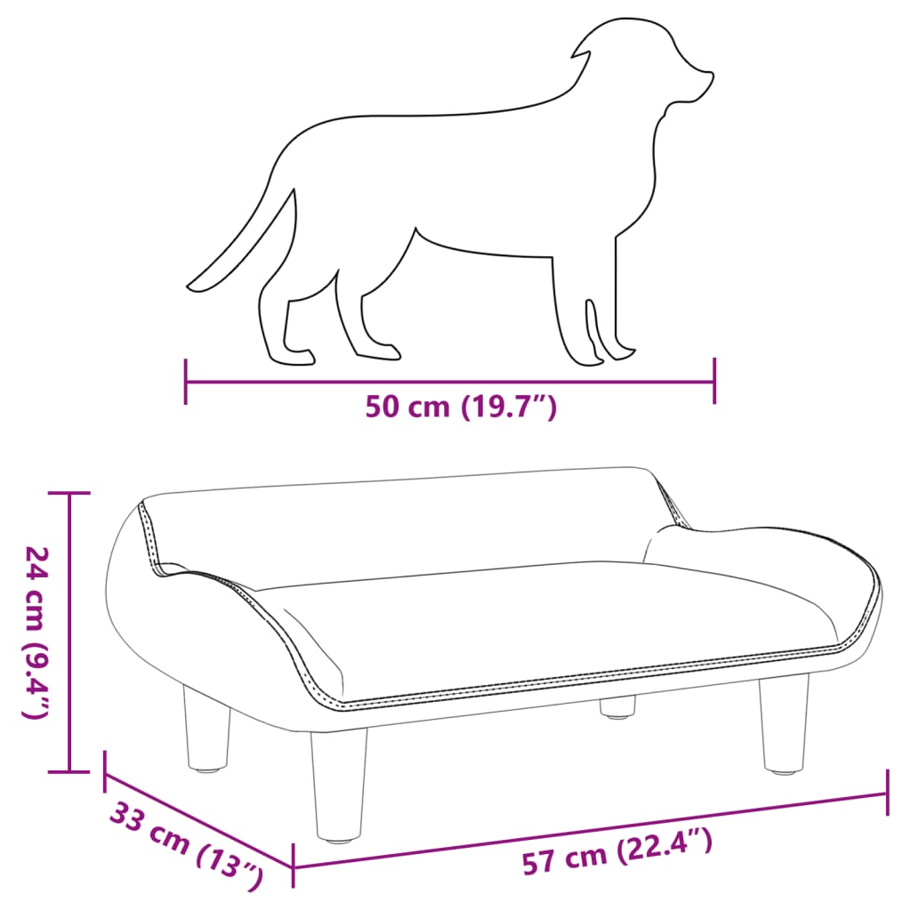 Hundebett Rosa 70x40x24 cm Samt