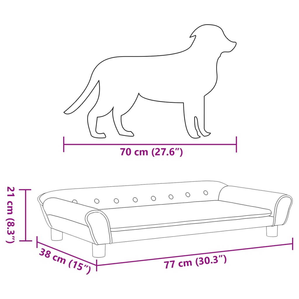 Hundebett Dunkelgrau 100x50x21 cm Samt