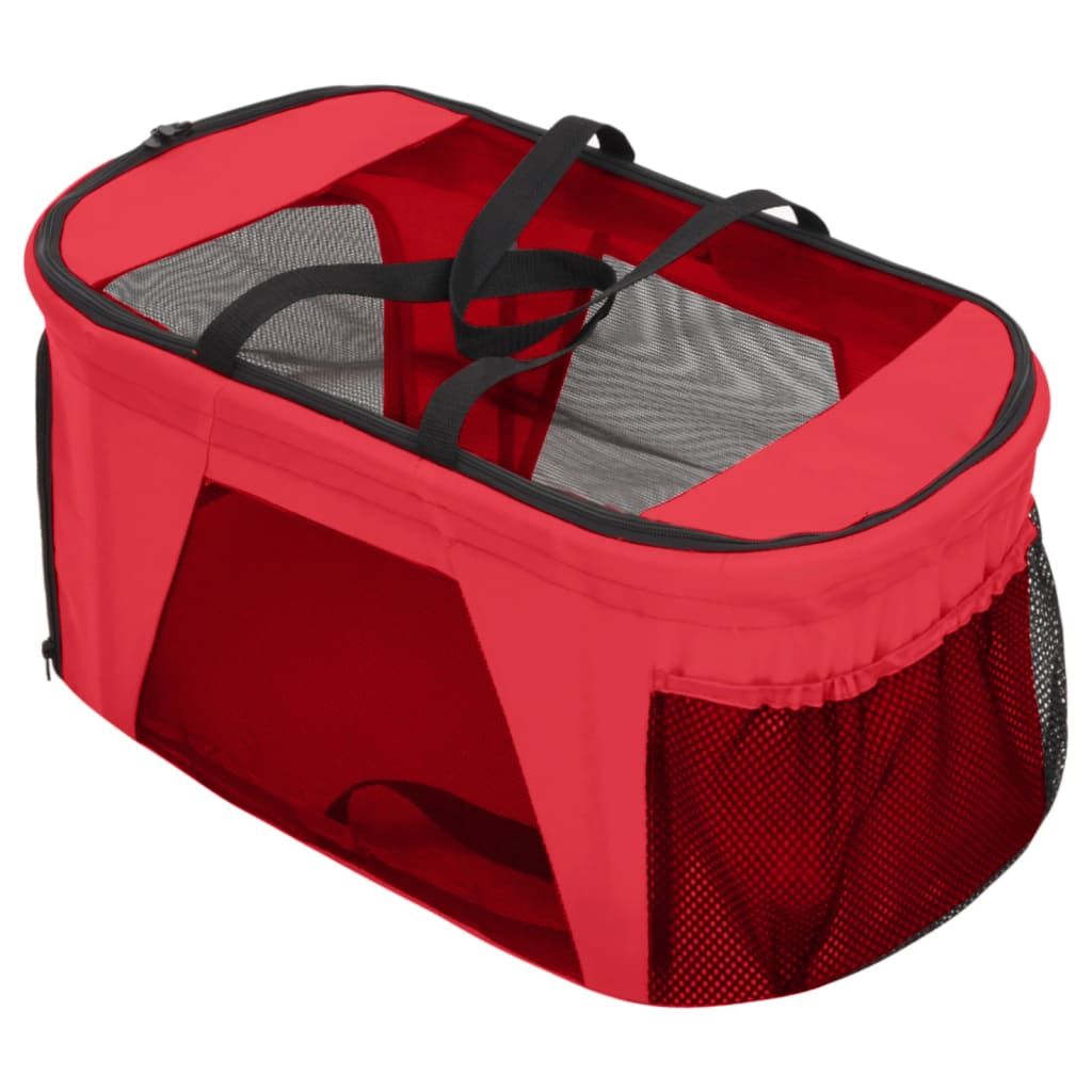 Hundewagen für 2 Hunde Faltbar Rot 83x48x97 cm Oxford-Gewebe